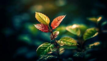 vibrant l'automne feuillage, rétro-éclairé érable arbre vitalité généré par ai photo