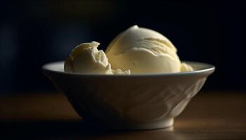 sucré été indulgence gourmet la glace crème bol généré par ai photo