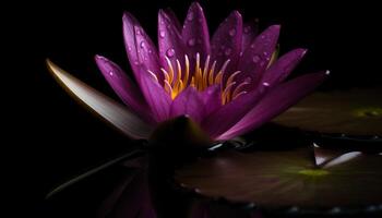 tranquille lotus fleur flotteurs dans paisible étang généré par ai photo