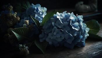 Frais hortensia bouquet, beauté dans la nature cadeau généré par ai photo