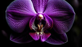 exotique papillon de nuit orchidée fleurit avec délicat élégance généré par ai photo