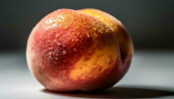 juteux pomme, mûr et frais, une en bonne santé casse-croûte de la nature généré par ai photo
