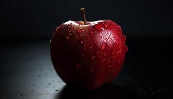 juteux Pomme tranche reflète vibrant nature, Frais et en bonne santé casse-croûte généré par ai photo