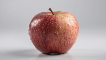 juteux rouge pomme, Frais de la nature biologique la perfection, proche en haut concentrer généré par ai photo