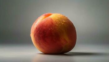 juteux, mûr Pomme reflète la nature fraîcheur dans en bonne santé gourmet casse-croûte généré par ai photo