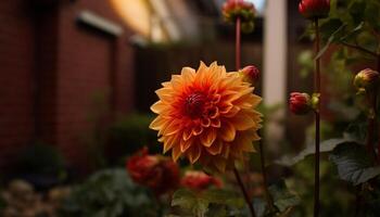 vibrant multi coloré fleurs fleur dans la nature formel jardin en plein air généré par ai photo