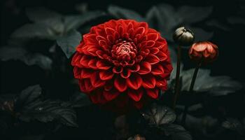 vibrant dahlias Floraison dans une formel jardin, mettant en valeur la nature élégance généré par ai photo