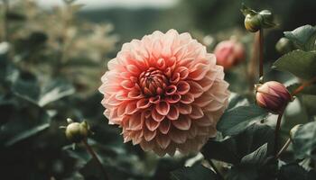 vibrant dahlias Floraison dans une formel jardin, mettant en valeur la nature beauté généré par ai photo