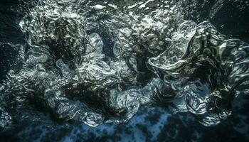lisse sous-marin mouvement, ondulé vague modèle, beauté dans la nature généré par ai photo