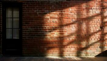 abstrait conception de patiné brique mur dans vieux bâtiment toile de fond généré par ai photo