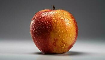 juteux rouge Pomme reflète fraîcheur dans vibrant la nature encore la vie généré par ai photo