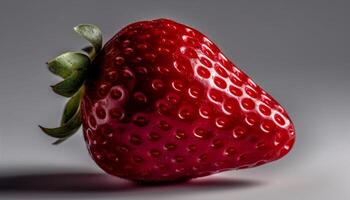 juteux mûr fraise, une sucré et en bonne santé gourmet dessert casse-croûte généré par ai photo