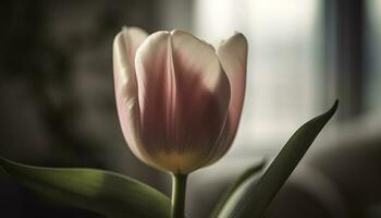 vibrant tulipe fleurir, une cadeau de l'amour pour printemps fête généré par ai photo