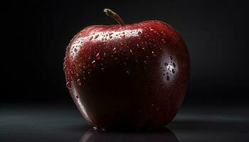 juteux Pomme reflète la nature fraîcheur dans vibrant encore la vie image généré par ai photo