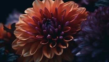 vibrant pétales de une Célibataire dahlia, une cadeau de beauté généré par ai photo