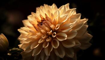 Jaune dahlia fleur dans tropical étang symbolise beauté dans la nature généré par ai photo