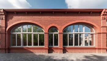 moderne bâtiment façade reflète ville la vie avec acier et verre généré par ai photo