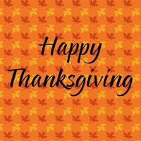 typographie de joyeux thanksgiving sur le motif de la feuille d'érable