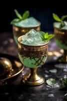 classique délicieux scintillant comestible briller menthe julep cocktail. ai génératif photo