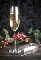 gaz de Champagne avec Noël arbre photo