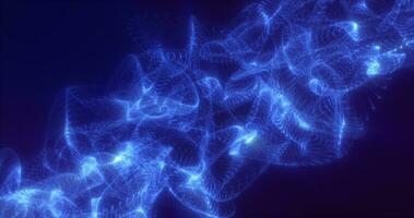 abstrait bleu énergie vagues de futuriste salut-technologie engrener particules embrasé Contexte photo