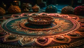 indigène des cultures' artisanat des produits fleuri poterie souvenirs généré par ai photo