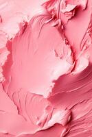 bubblegum rose se maquiller, beauté produit texture comme abstrait maquillage cosmétique arrière-plan, écrasé produits de beauté, génératif ai photo