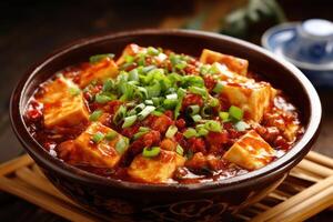 Stock photo de ma po tofuma po Tofu mp duf grêlé mamie tofu nourriture la photographie génératif ai