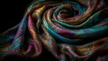 vibrant couleurs torsion dans abstrait vague modèle généré par ai photo
