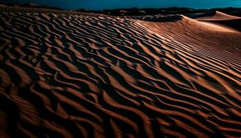 ondulé le sable dunes dans aride Afrique généré par ai photo