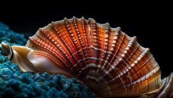 coloré coquillage collection vitrines beauté dans la nature généré par ai photo