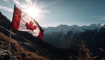 majestueux Montagne gamme, un la personne aventure commence généré par ai photo