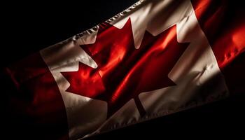 agitant canadien drapeau symbolise fierté et patriotisme généré par ai photo