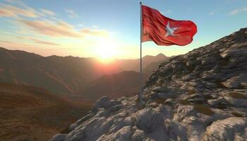 Montagne de pointe haute en haut, majestueux beauté dans nature, liberté Succès généré par ai photo