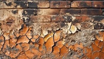 la relance de un antique bâtiment fonctionnalité avec patiné brique mur généré par ai photo