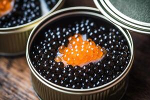 Stock photo de caviar sur le pouvez plat allonger la photographie génératif ai