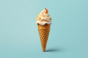 Stock photo de la glace crème avec cône nourriture la photographie génératif ai