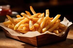 Stock photo de frit frites cinématique éditorial nourriture la photographie génératif ai