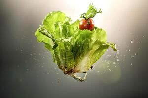 Stock photo de légume en volant par le air éditorial nourriture la photographie génératif ai