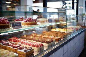 Stock photo de à l'intérieur gâteau magasin ai généré