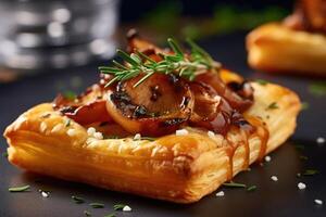 Stock photo de champignon bouffée Pâtisserie nourriture la photographie génératif ai