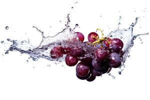 Stock photo de l'eau éclaboussure avec grain de raisin isolé nourriture la photographie génératif ai