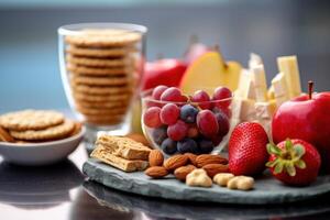 Stock photo de mélanger en bonne santé casse-croûte petit déjeuner éditorial nourriture la photographie génératif ai