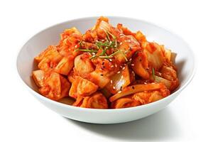 Stock photo de Kimchi est une traditionnel coréen banchan qui consiste de salé et fermenté des légumes nourriture la photographie génératif ai