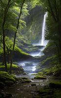 splendide printemps la nature paysage établi avec génératif ai La technologie photo