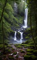 splendide printemps la nature paysage établi avec génératif ai La technologie photo