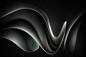 un abstrait noir Contexte orné avec subtilement luisant lignes, généré par ai photo