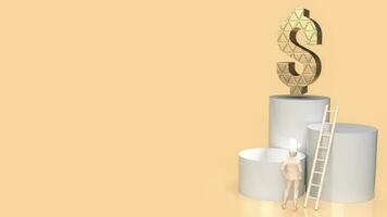 le or dollar symbole sur blanc podium pour affaires concept 3d le rendu photo