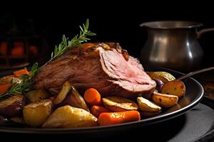 cuit pièce de Viande rouge veau génératif ai photo