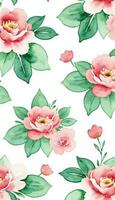 aquarelle floral modèle, une capricieux et féminin regarder. ai génératif photo